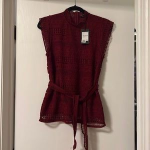 NWT - Gibson, Red sleeveless blouse, knit, XS